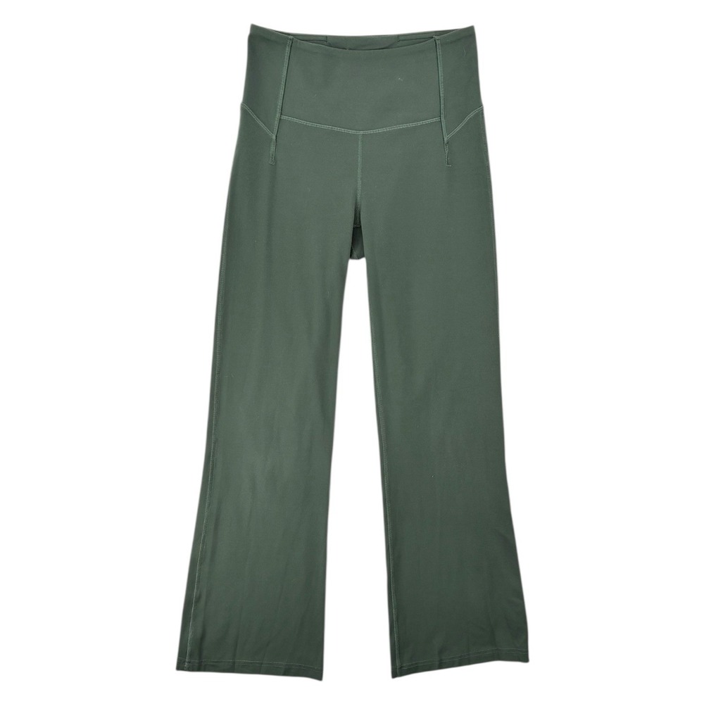 Lululemon Flare Yoga Pants Size 4 Dark Olive Green High‎ Rise Pockets